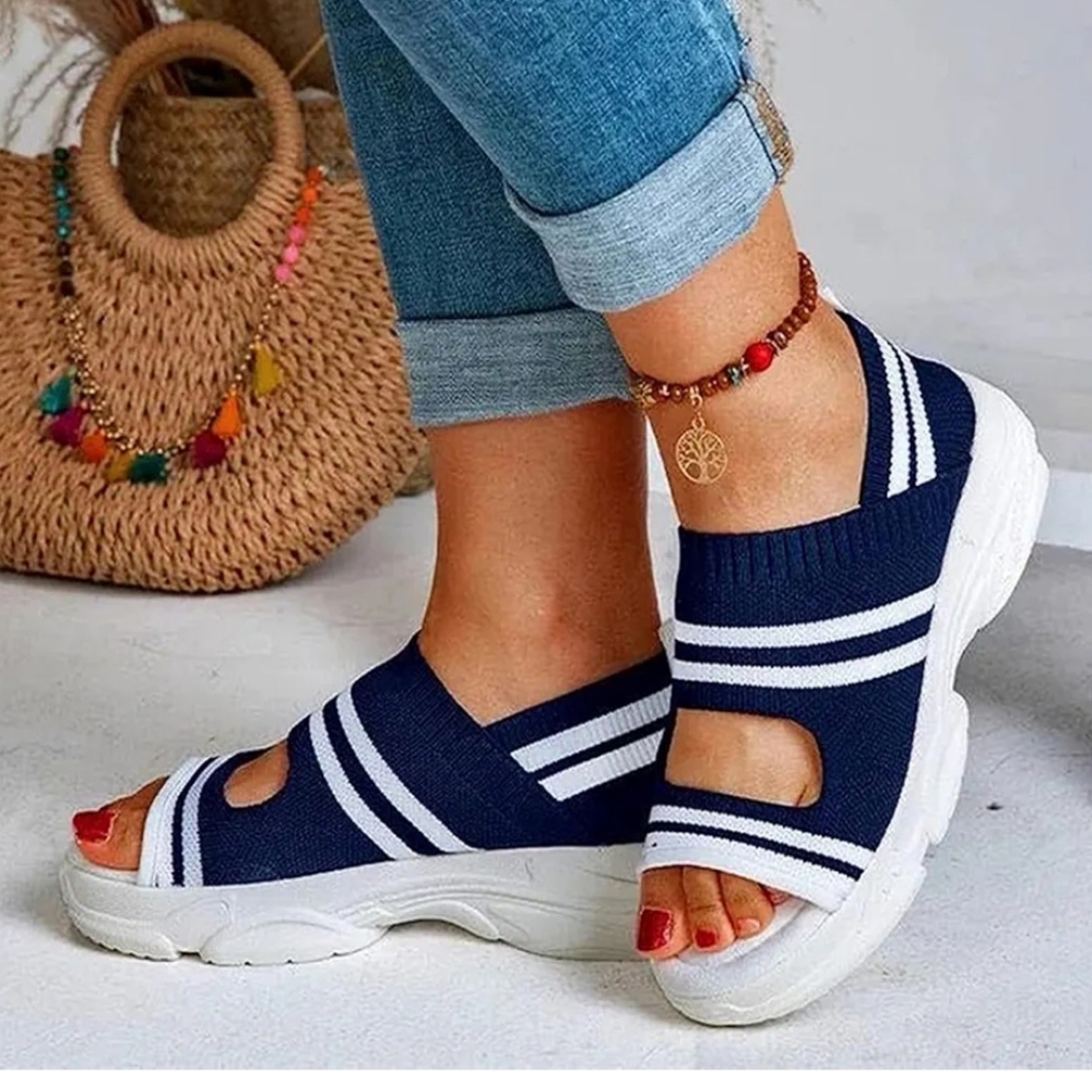 NWOT Navy and White Women's Sandals Size 9